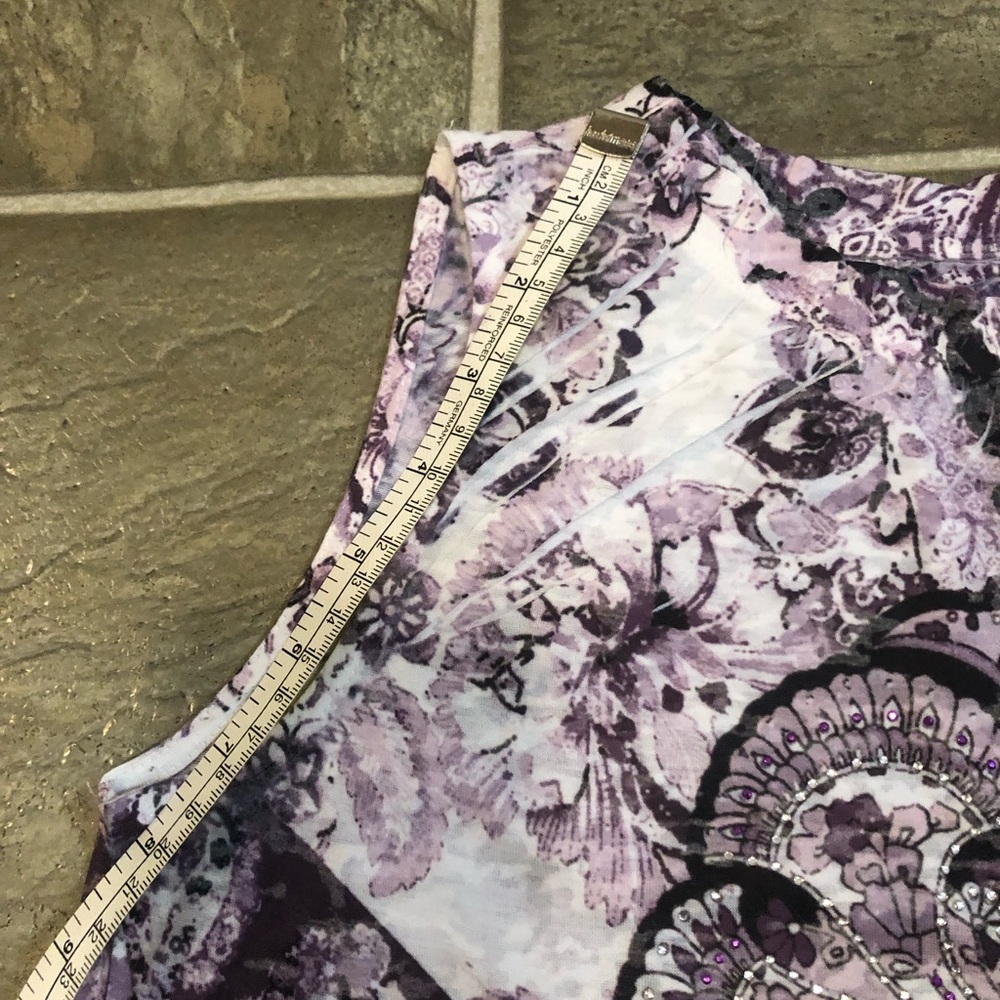 Cleo Purple Patterned Tank Top - Picture 6 of 9